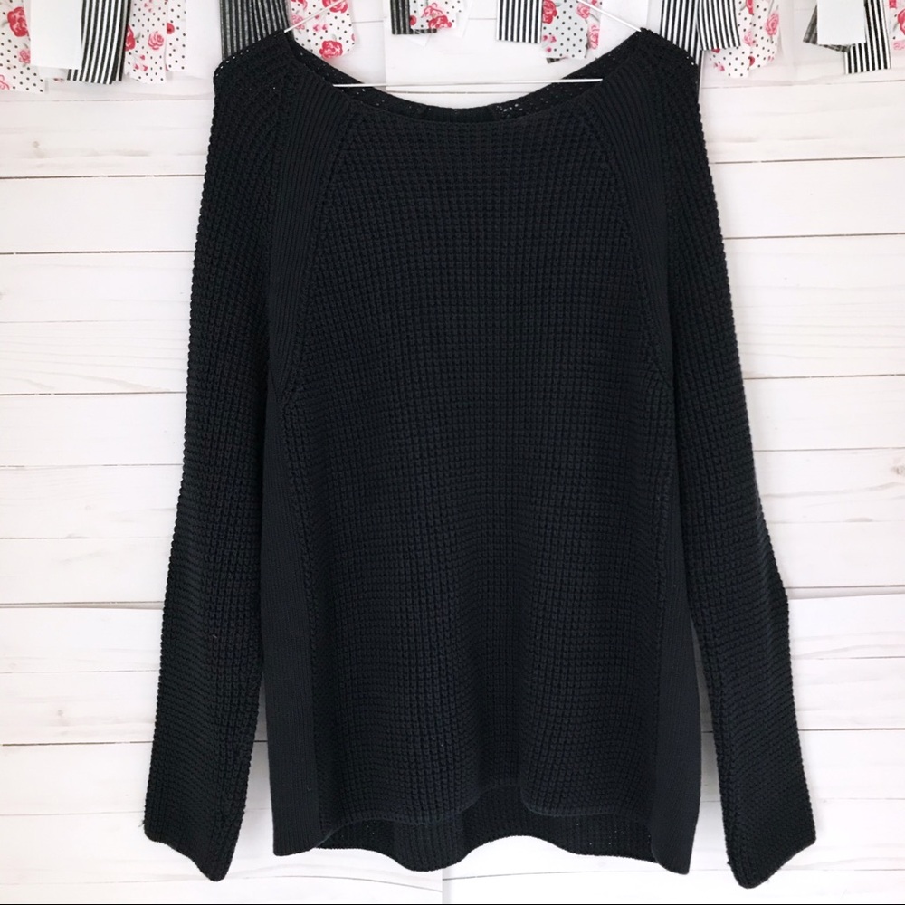 Vince Loose Knit Cotton Sweater Navy Blue Luxury